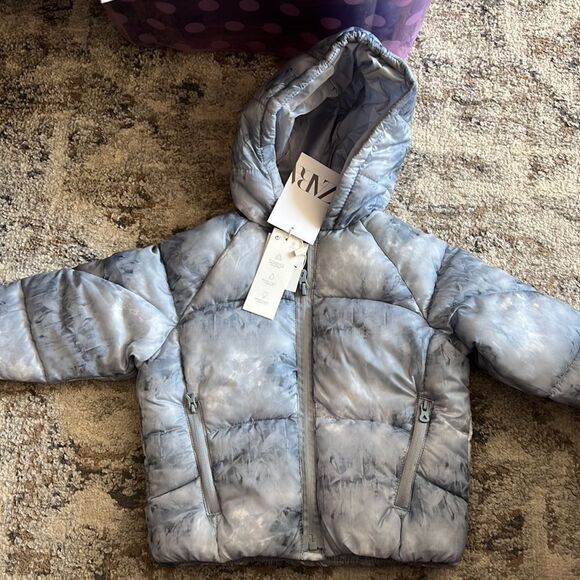 ZARA Kids | Blue Gray | WATER REPELLENT TIE-DYE EFFECT PUFFER COAT - Picture 9 of 9